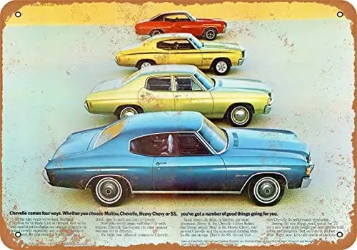 

Wall-Color 7 x 10 Metal Sign - 1972 Chevy Chevelle - Vintage Look