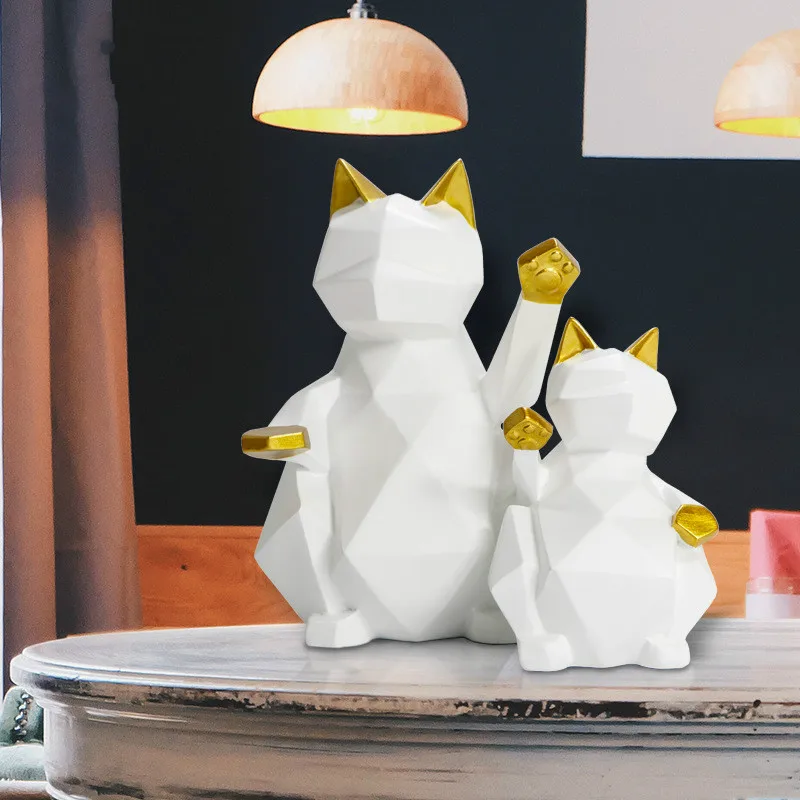 Скандинавские минималистичные геометрические украшения Lucky Cat для офиса мягкий