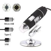 1600x 3 in 1 usb digital microscope adjustable type c electronic microscope camera for solding 8 led zoom magnifier endoscope