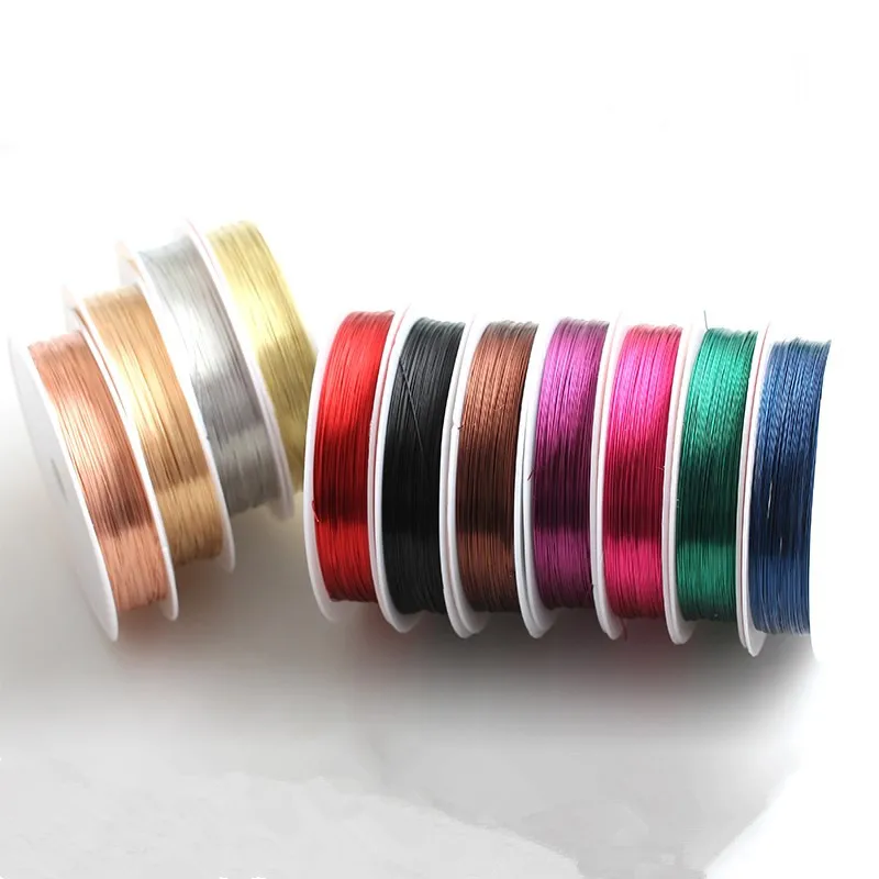 1 рулон 0 3 мм 20 м Серебряная Золотая медная проволока обмотки DIY ремесло бисерная
