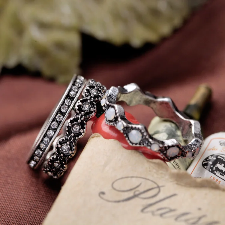 BALANBIU 3 шт./компл. кольцо в стиле панк для женщин подарок Нежный Кристалл палец