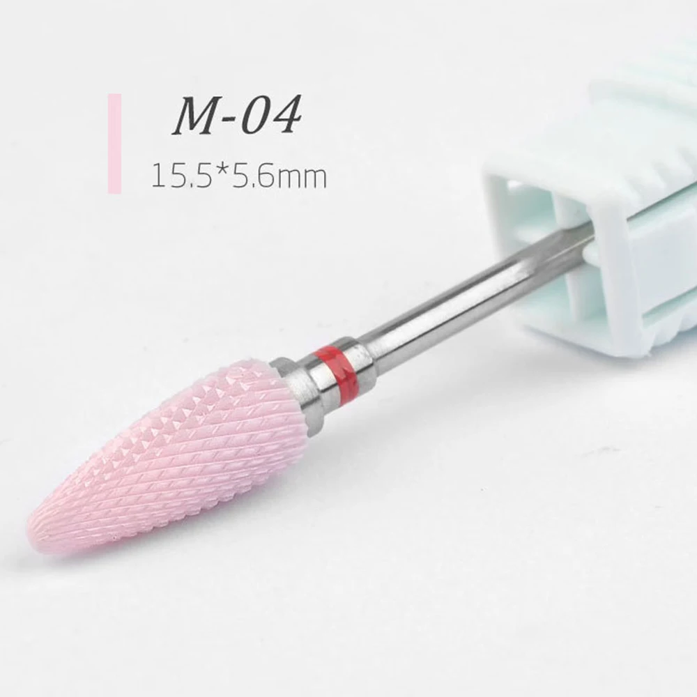M04 1 шт. 3/32 дюймов керамика сверла для ногтей инструменты для салона ногтей Резак для маникюра шлифовальный инструмент Биты для электрической маникюрной машины - Цвет: M04