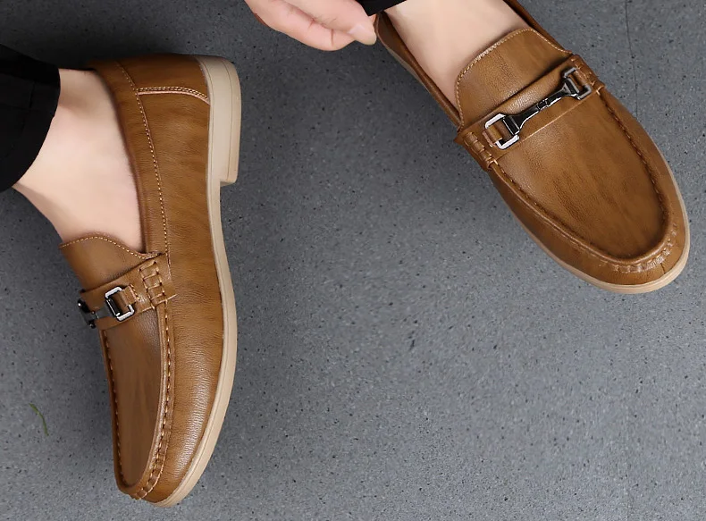 Роскошная обувь; мужские лоферы из натуральной кожи; сезон весна-осень; zapatos de hombre mocasines cuero; повседневные мужские лоферы без застежки; горячая распродажа