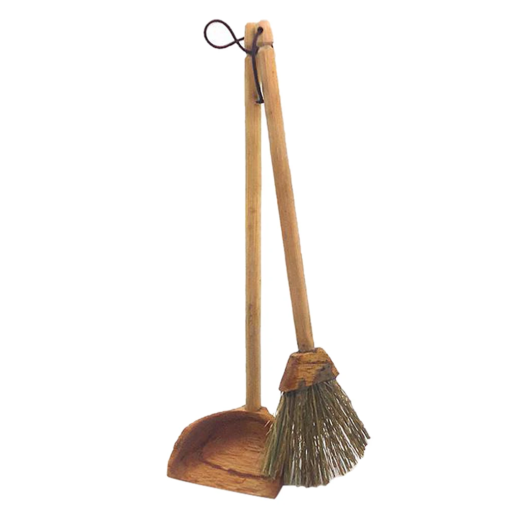 

Dollhouse Decoration Accessories, 1:12/1:6 Dollhouse Miniature Scene Model Broom Set Pretend Play Toy