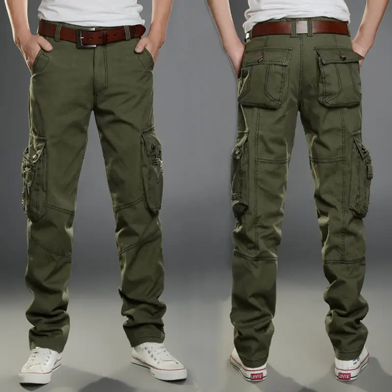 

Cargo Pants Men Combat SWAT Army Military Pants Cotton Many Pockets Stretch Flexible Man Casual Trousers Plus Size 28- 38 40