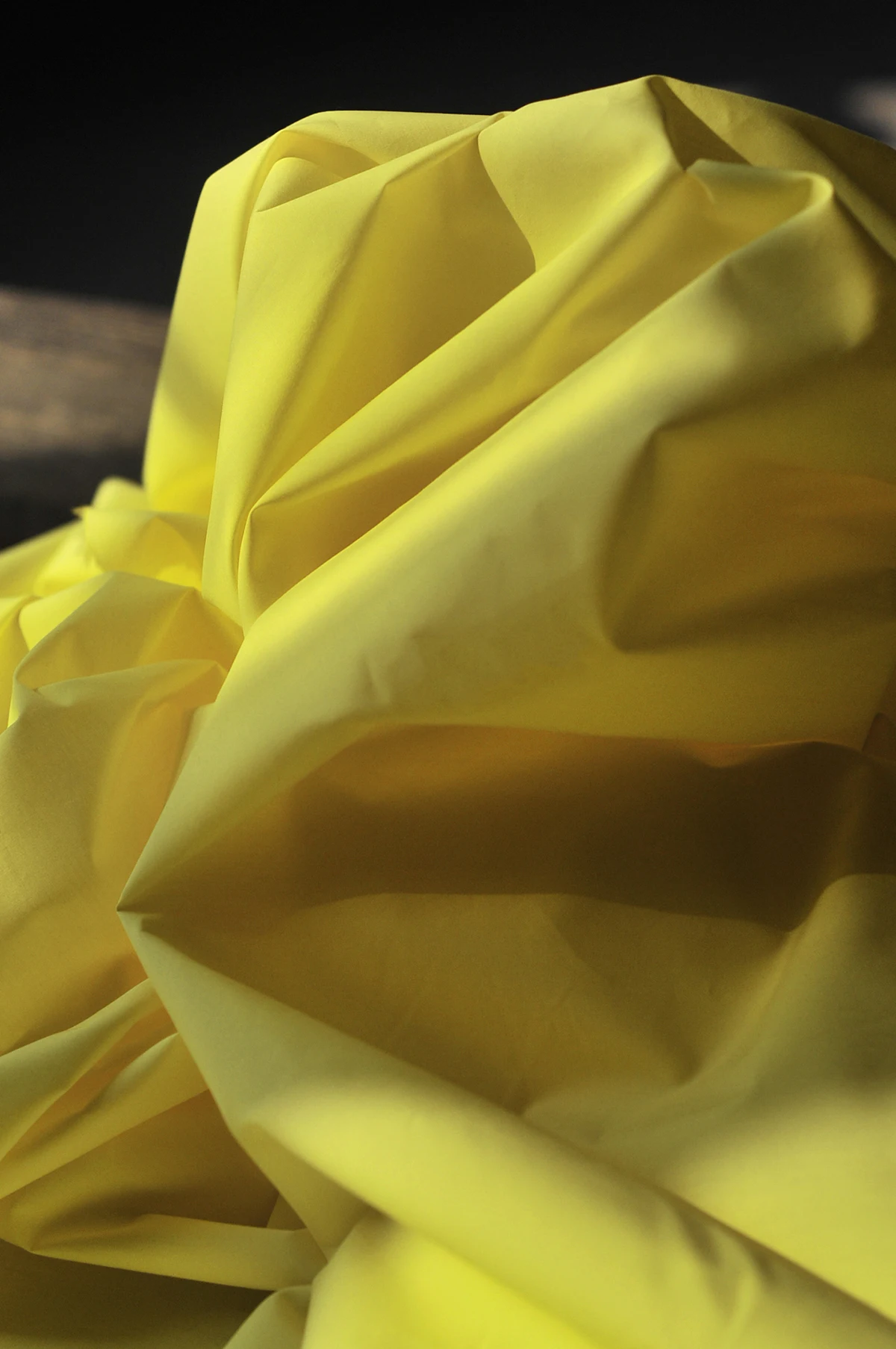 Желтая ткань для рубашки Cheese 100% хлопок высокая плотность ширина 145 см тонкая