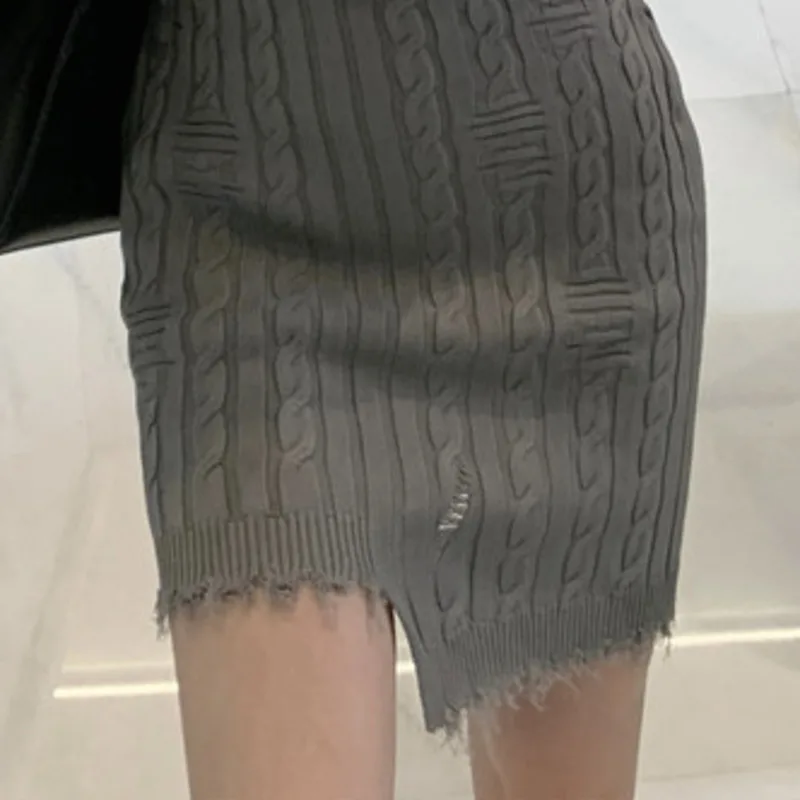 

Sexy Knitted Dress Women Summer New Irregular Hole Slim Thin Tank Vestidos Mujer Korean Vintage Temperament Ladies Clothes Robe