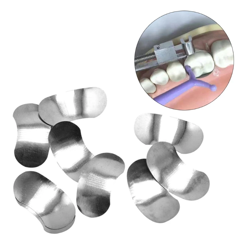 

100Pcs Dental Sectional Contoured Matrices Matrix Bands with 2 Rings Orthodontic