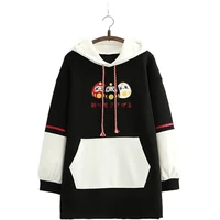 mori girl style face embroidery hoodies women sweet plus velvet warm hooded sweatshirt 2020 winter harajuku pullover 2010722