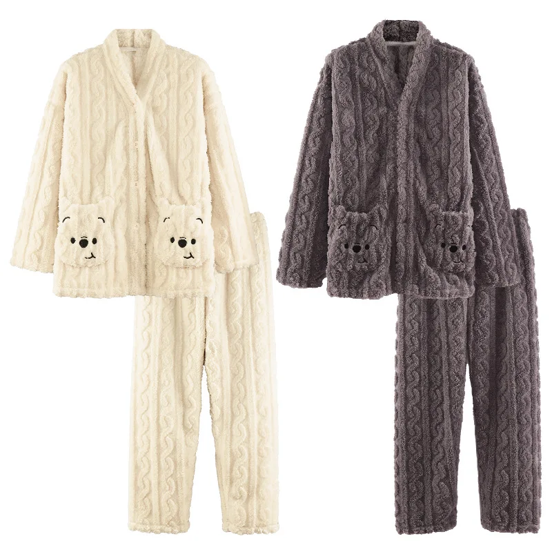 

Kawaii Disney Anime Pajamas Series Cartoon Cute Fall/winter Pooh Bear Daisy Duck Tiger Thick Coral Fleece Homewear
