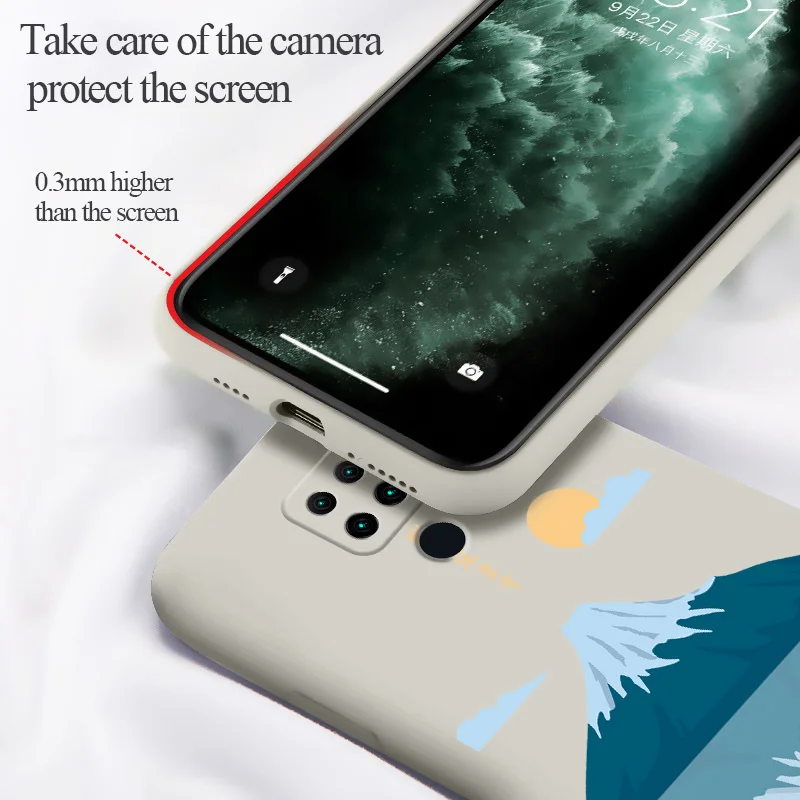 

Mountain In The Lake Case For Xiaomi Redmi 9 9A Note 10 10S 10Pro Note 9 9T 8 7 Redmi K40 K40pro K30 K20 Liquid Silicone Cover