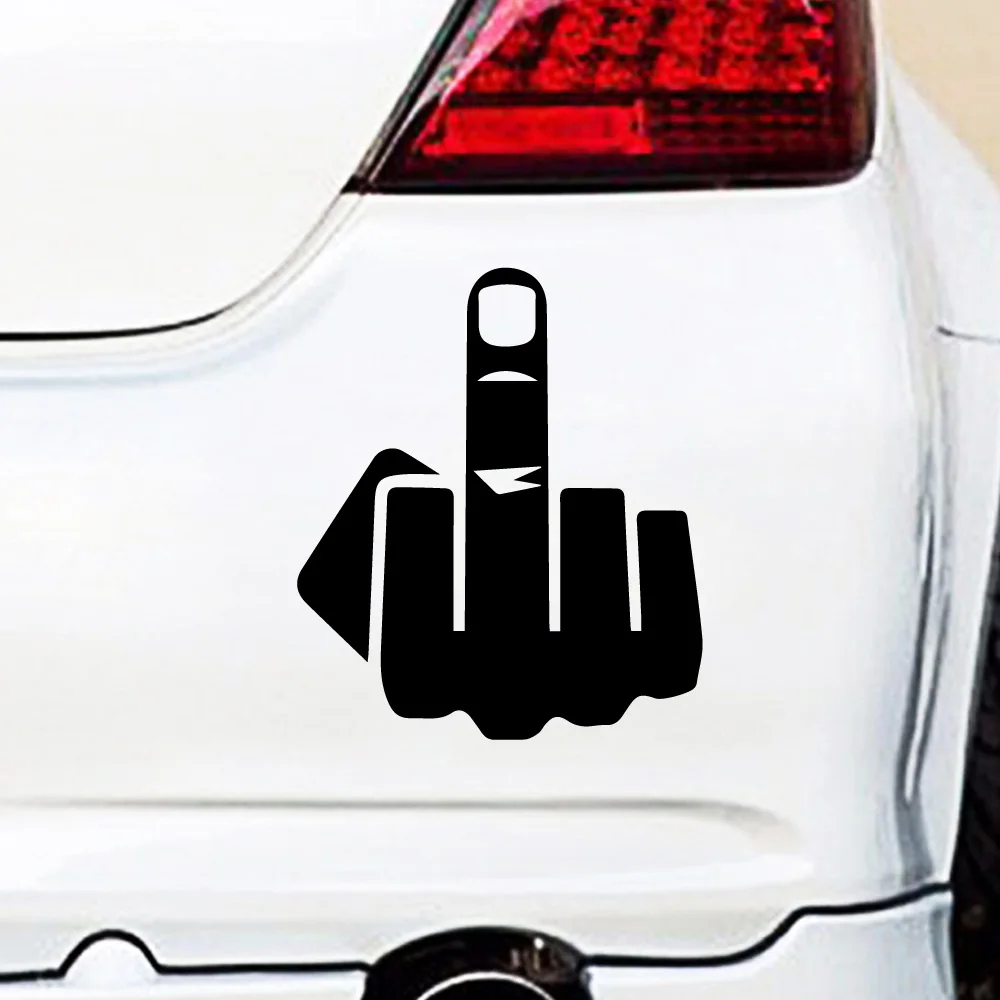 

NEW Middle Finger Car Wrap Reflective Waterproof Vinyl Funny Sticker Accessories For Mazda Cruze Peugeot