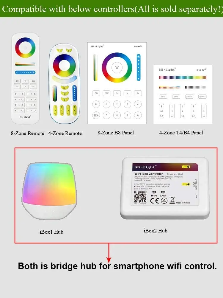Mi светильник RGB + CCT (RGBWW) светодиодный контроллер RF 2 4G для Светодиодный с полосками