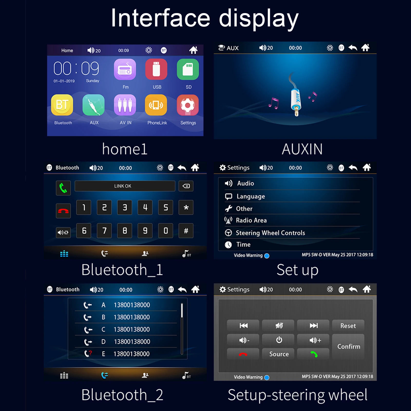 

A6 Multifunctional 7 Inch Screen High Definition Bluetooth Car MP5 Video Player Car MP5 Video Player