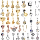 Подвеска в виде шара серебряного цвета, перо, звезды, луна, цветок, семейное дерево, Висячие бусины, подходят для браслета-талисмана Pandora, оригинальные украшения сделай сам