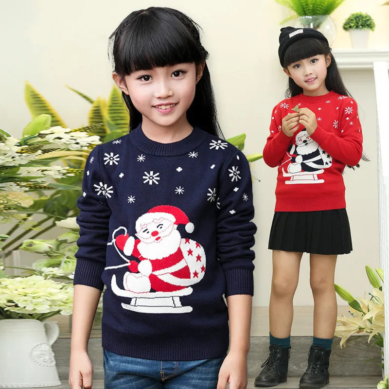 Детские свитера осенне-зимние пуловеры для девочек рождественские детские