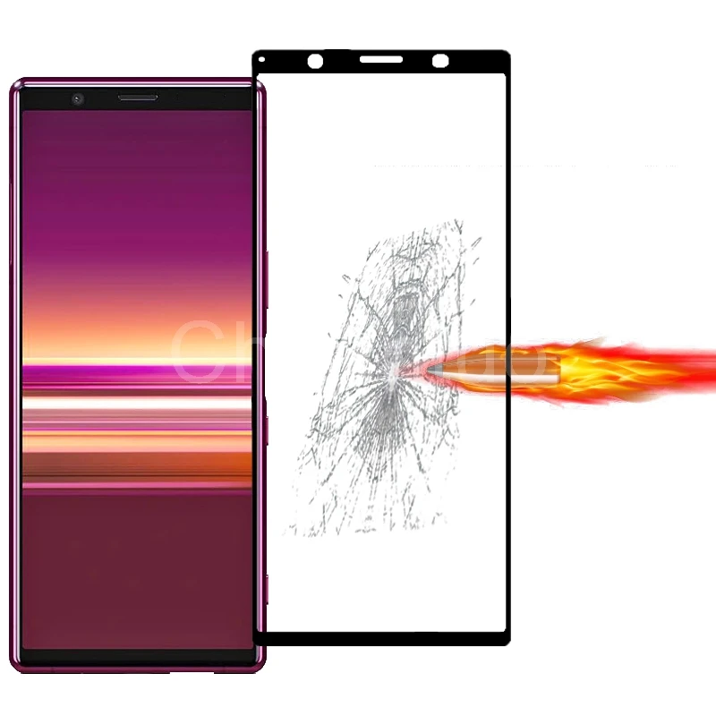 2.5D 9H закаленное стекло премиум класса для Sony Xperia 5 Полное покрытие экрана