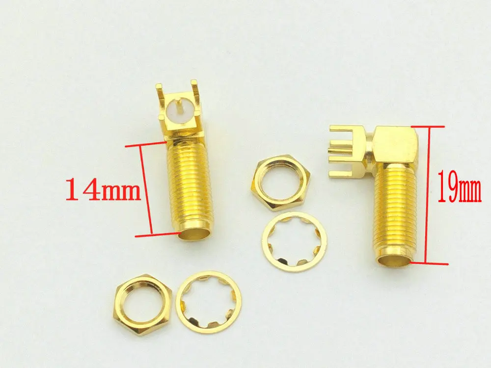 Крепежный адаптер для печатной платы из латуни 100 шт. с прямым углом RP SMA|adapter