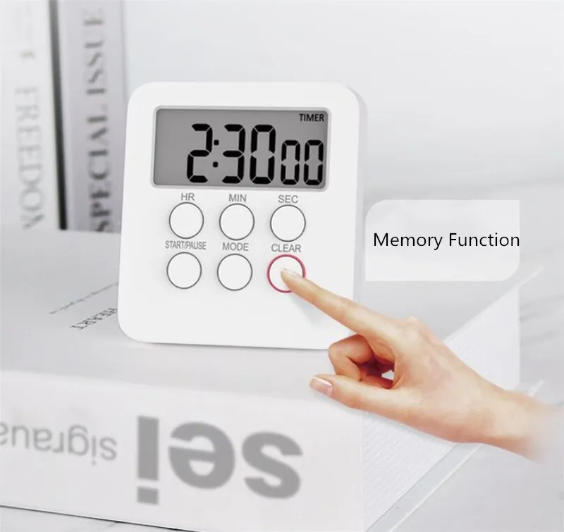 Кухонный таймер для приготовления пищи ЖК цифровой отсчета будильник