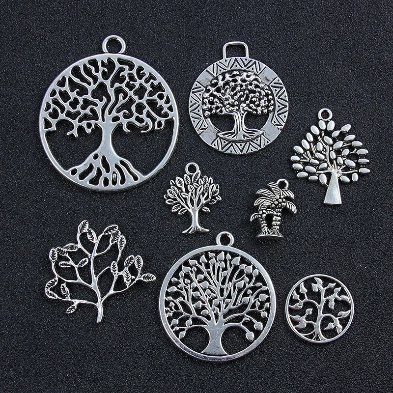 

Mix Tibetan Silver Plated Tree Of Life Charm Pendants For Jewelry Making Bracelet Accessories DIY Jewelry Findings