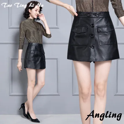 Top brand Women New 2020 Real Genuine Sheep Leather Shorts KS72  high quality