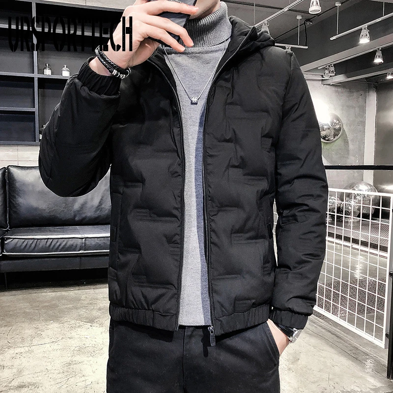URSPORTTECH New Quality Down Jacket Men Winter Thick Warm 80% White Duck Down Hooded Man Coat Jaqueta Masculino Chaqueta Hombre