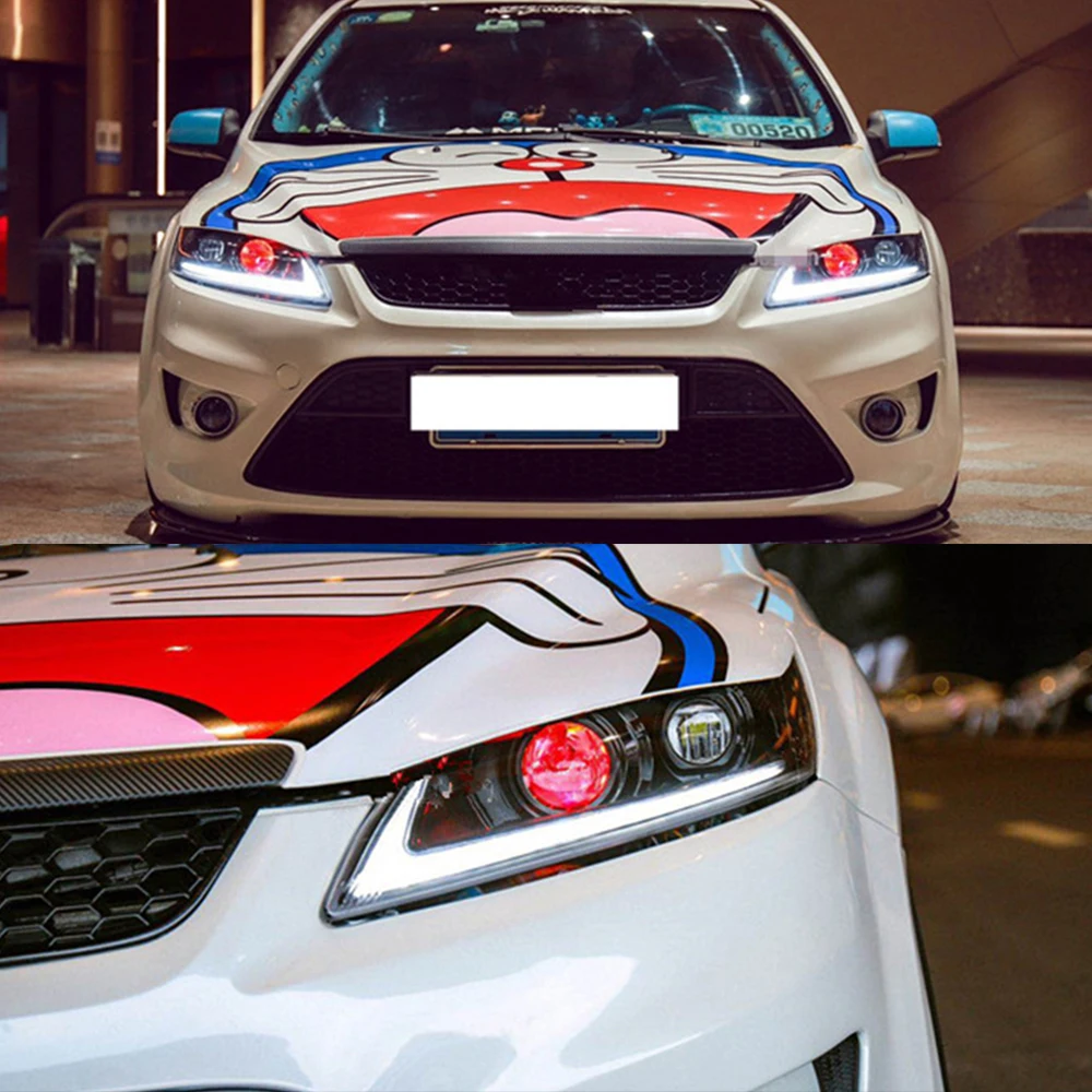 2 шт. светодиодный фары для Ford Focus 2009 2010 2011 Автомобильные ангельские глазки