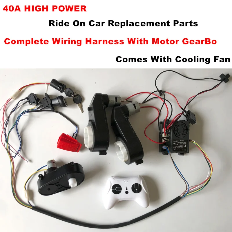 12V Kids Ride on car High-Power DIY Modified,24V Motor Gearbox 2.4G RC controller Switch Wiring Harness set Replacement Parts