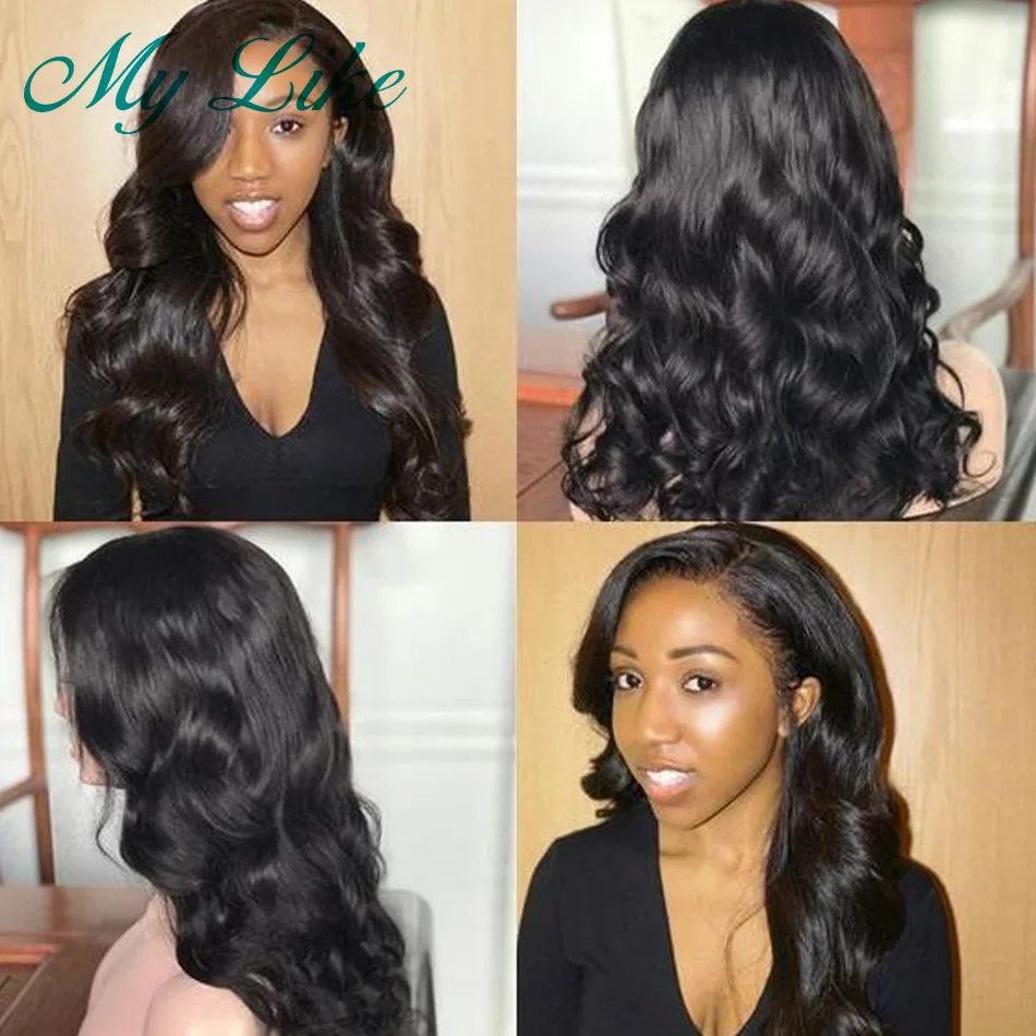 MY Like объемные волнистые человеческие волосы на кружеве парики 13x4 предварительно