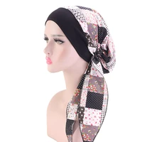 2020 fashion printed chiffonwomen inner hijabs caps muslim head scarf turban bonnet ready to wear ladies wrap under hijab cap