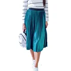 Юбка женская длинная плиссированная бархатная с высокой талией