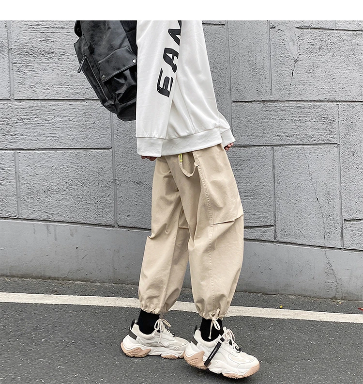 Work Pants Mens Trousers Loose-fitting Sports Pants Straight-leg Pants Tie-pants Pencil Pants Mens Plus Size Men