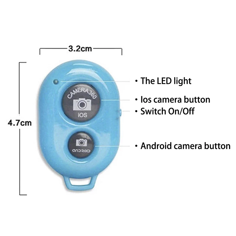 

Bluetooth Remote Control Button Wireless Controller Self-Timer Camera Stick Shutter Release Phone Monopod Selfie for Ios