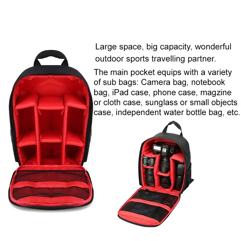 camera bag digital dslr bag waterproof shockproof breathable camera backpack for nikon canon sony small video photo bag backpack free global shipping