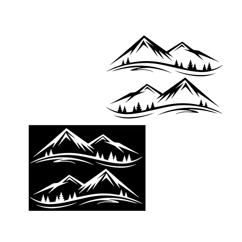 

RV Universal Side Body Sticker DIY Mountain River Tree Decal Sticker Decoration For-T5 T6 RV Sticker