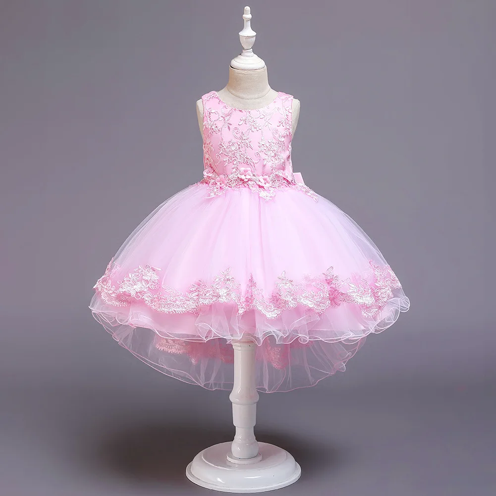 

Sweet Kids Birthday Wedding Evening Wear Junior Elegant High Low Dresses for Girls Violin Party Dress for Children