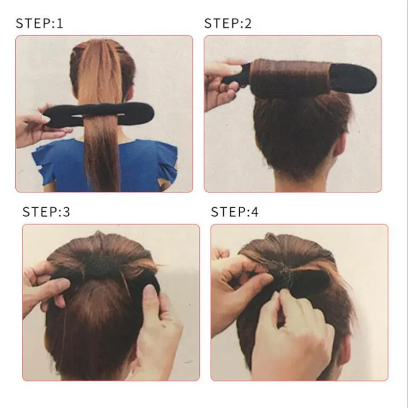 

3PCS/SET girl Headband Hairpins Sponge Hair Accessories DIY Hair Band Tool Headdressing Hair Disk Device Bun Updo Hairband