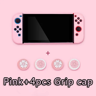 Pink with sakura Защитный жесткий чехол для nintendo Switch NS Switch joy con, чехол для nintendo Switch NS NX, чехол s, твердая цветная задняя крышка, корпус - Цвет: Pink with sakura