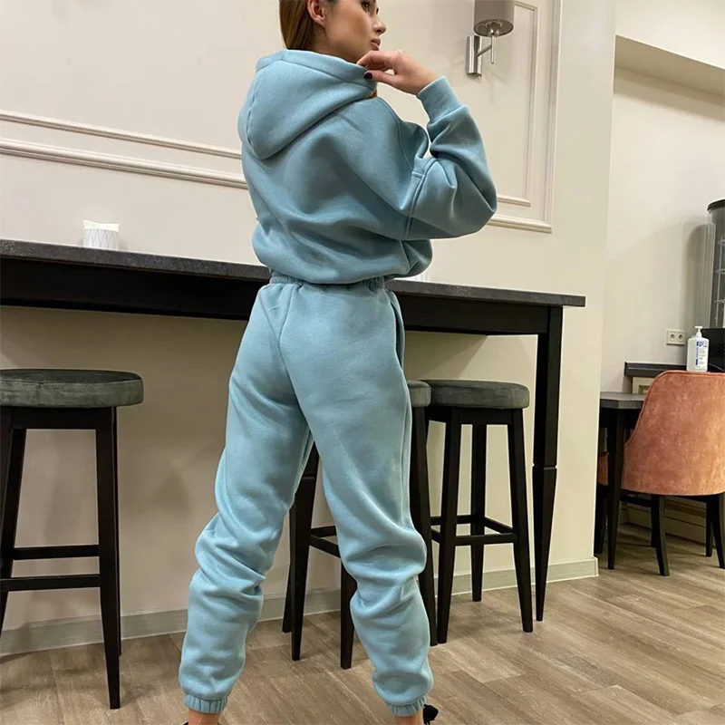 

Женский спортивный костюм из пуловера и брюк с высокой талией, на шнуровке