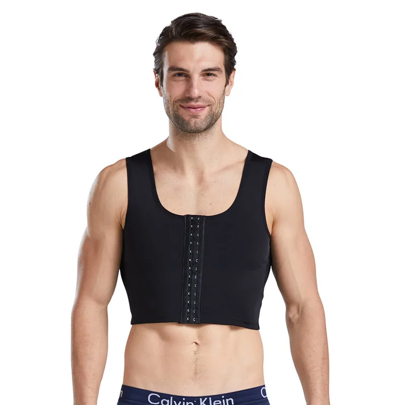 

Men's Gynecomastia Compression Vests Flat Shapewear Ftm Chest Binder Shirt Male Slimming Bust Corset Tops Short Undershirt
