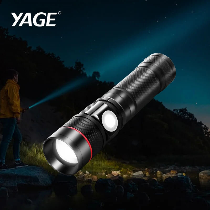 

Алюминиевый светодиодный фонарик YAGE T6, масштабируемый фонарь высокой мощности для перезаряжаемого аккумулятора 18650, 3 режима, USB
