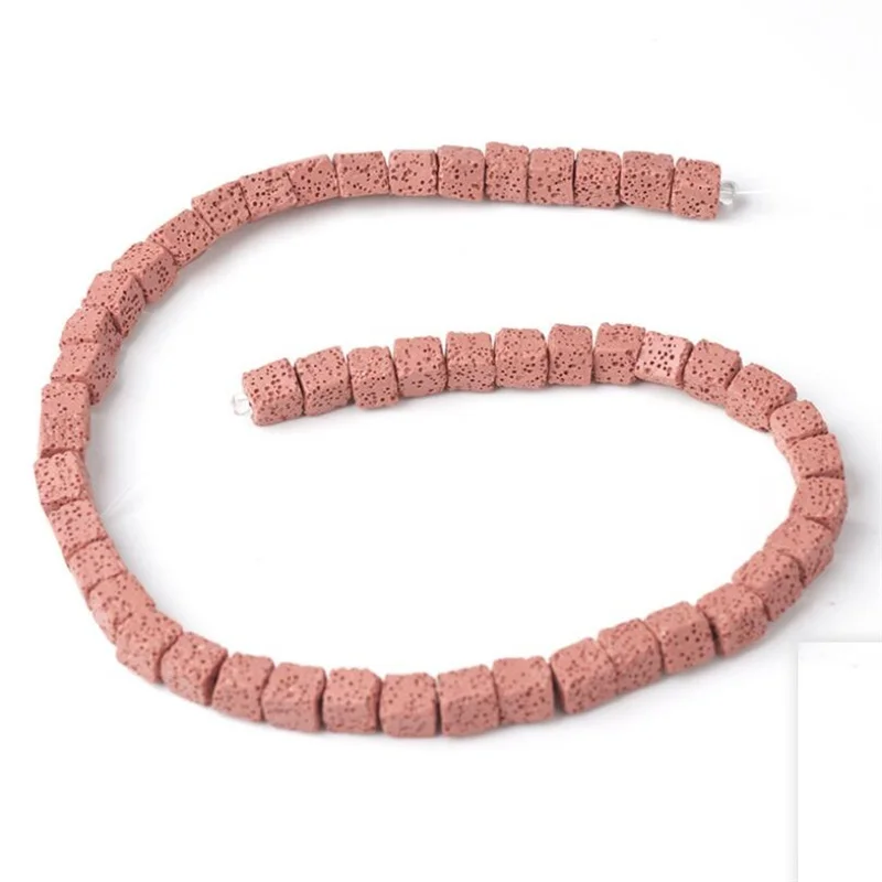 Кубический квадратный красочный лавовый камень бусины вулканический