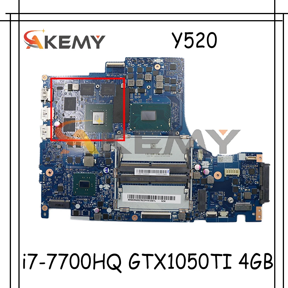 

Для Lenovo Legion Y520 Y520-15IKBN материнская плата для ноутбука 5B20N00280 W/ CPU i7-7700HQ GTX1050TI 4GB DY512 NM-B191