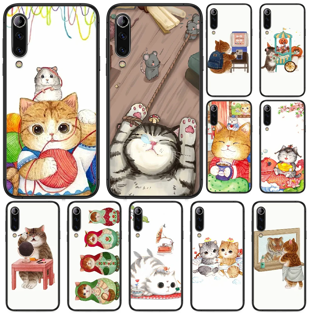 Чехол для телефона Xiaomi Mi 6 8 A1 Note3 A2 9 CC9 9T A3 MIX 2 2S 3 Lite SE Pro black hoesjes painting