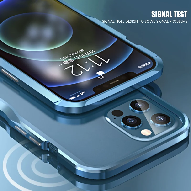 Роскошный металлический бампер для IPhone 11 12 Pro Max XS X xxr 7 8 Plus чехол с алюминиевой