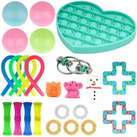 24 pack fidget sensory toy set stress relief toys autism anxiety relief stress pop bubble fidget sensory toy for kids adults