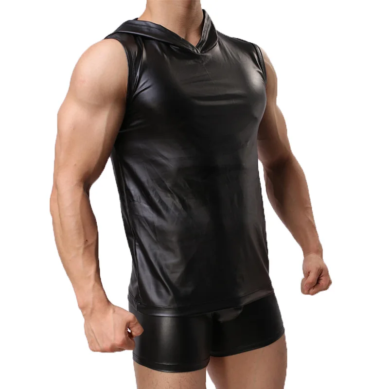 Мужской комплект из жилета с капюшоном и шорт боксеры|Нательные рубашки| |