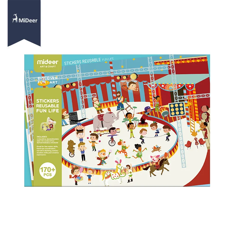 Fun Life MiDeer новые многоразовые наклейки книга игровой коврик коллекция детские развивающие игрушки для детей головоломка подарок Съемный Фон сцены - Цвет: Fun Life