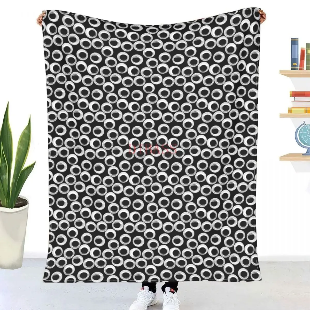 

Googly Eye Pattern - Black 3D Printed Flannel Throw Blanket Bedspread Sofa blankets