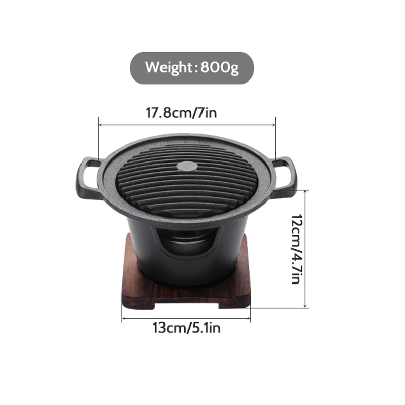 

Mini BBQ Grill Japanese Alcohol Stove Home Smokeless Barbecue Grill Outdoor BBQ Plate Roasting Meat Tools